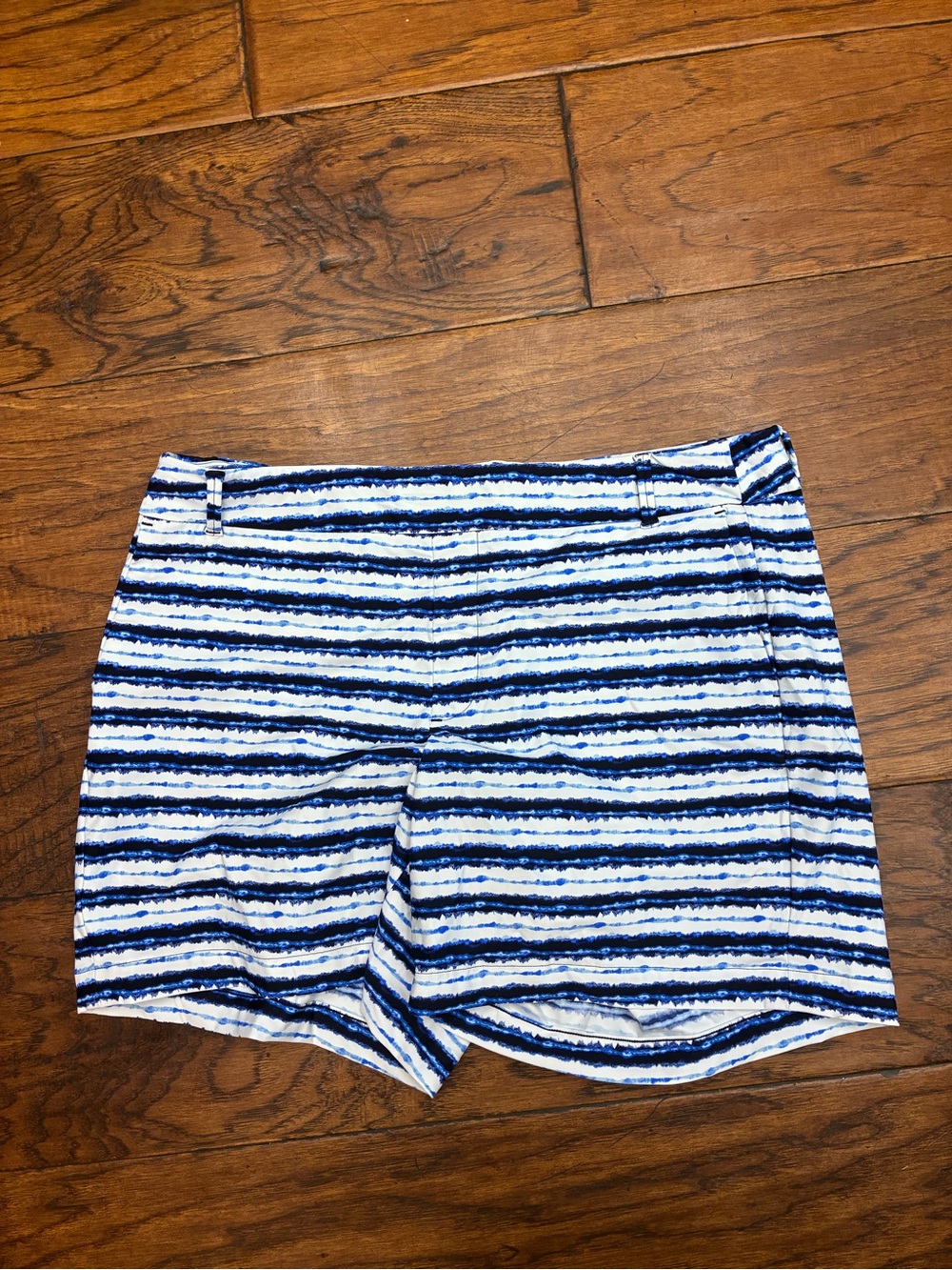 Spanx Sunshine Shorts Blue White Striped preppy nautical coastal minimalist